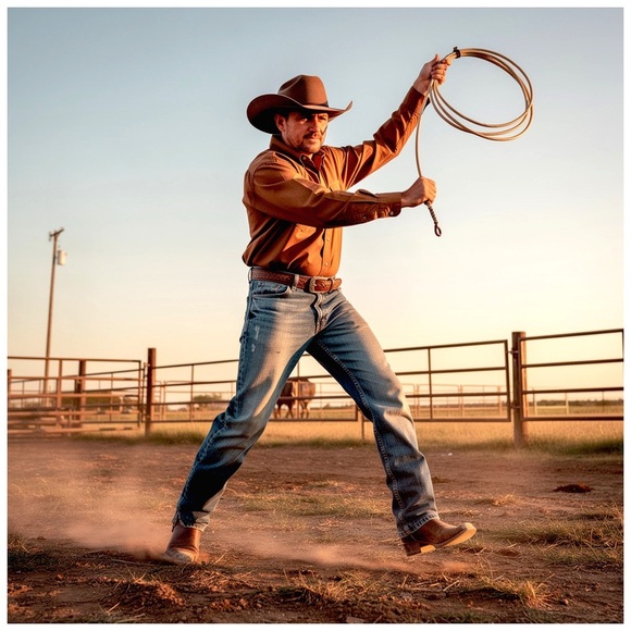 Jean Paul Da’mage Men’s Western-Style Boot-Cut Jeans. Medium-Blue. 38 x 32 - Picture 6 of 13